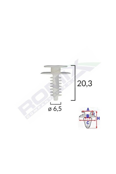 ROMİX Clips Tapiterie Pentru Fiatlanciaalfa Romeo - Alb Set 10 Buc