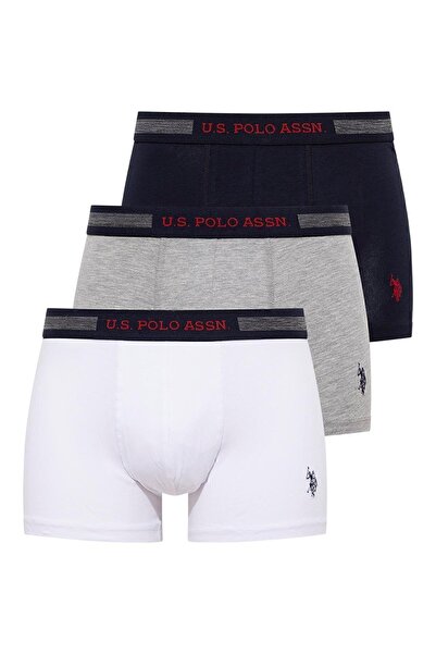 U.S. Polo Assn. Ανδρικό Σετ Μπόξερ 3 τεμαχίων σε Μεγάλο Μέγεθος, Μπλε Σκούρο ...
