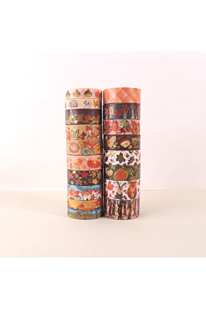 Choice شريط واشي بنمط الخريف، 17 لفة/علبة، من سلسلة الخريف، برسومات حيوانات و...