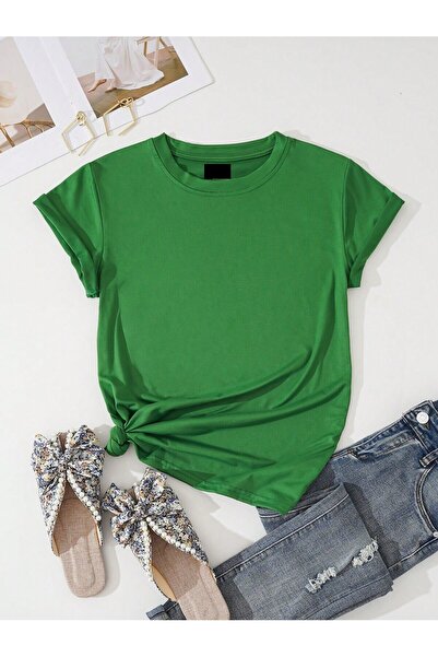 EYAX MODA KADIN SIFIR YAKA KISA KOLLU T-SHIRT EYAXD Sportwear Company