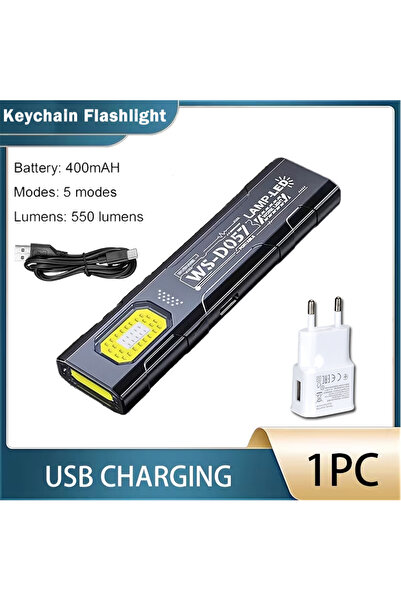 Choice مصباح يدوي LED قابل لإعادة الشحن من النوع C مزود بقابس أوروبي، بقوة 55...