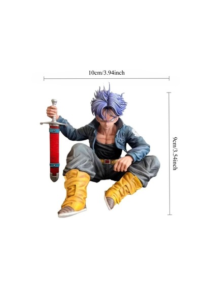 BANDAI تمثال دراغون بول أنمي ترانكس في وضعية الجلوس، يحمل سيفًا، مصنوع من الب...