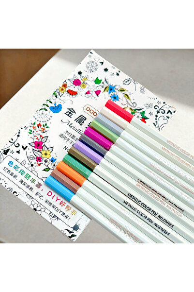 Choice 12pcs 12pcs Colorful Metallic Pen, DIY Scrapbooking Crafts Marker stat...