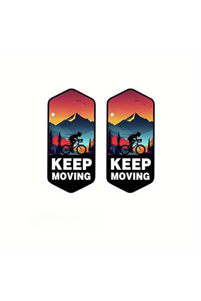 Choice ملصقان للدراجات الجبلية "استمر في الحركة" - ملصق إطار سداسي مقاوم للماء