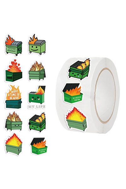 Choice 500PCS 500pcs Dumpster Fire Roll Stickers Perfect Holiday Decals Rolls...