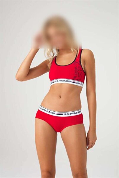 U.S. Polo Assn. Γυναικείο Κόκκινο Σετ Μπουστιέρα (Μπλούζα & Παντελόνι) - Κόκκ...