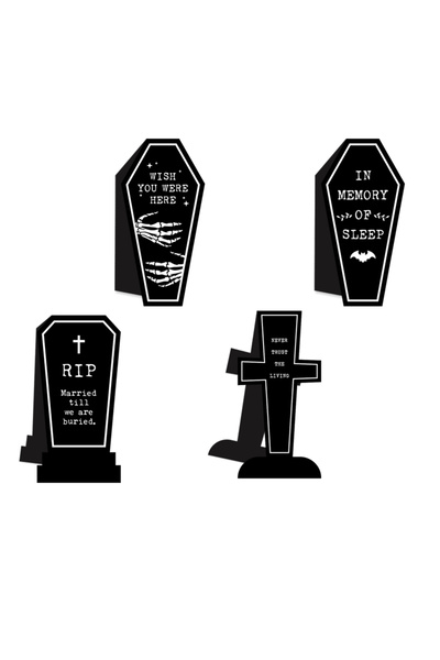 Choice 4pcs 4pcs Gothic Tombstone Magnetic Bookmarks With Phrase Designs - Co...
