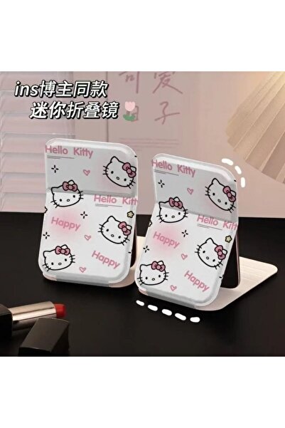 Choice مرآة قابلة للطي بتصميم هيلو كيتي (قطعة واحدة) - مرآة مكياج - مرآة جلدي...