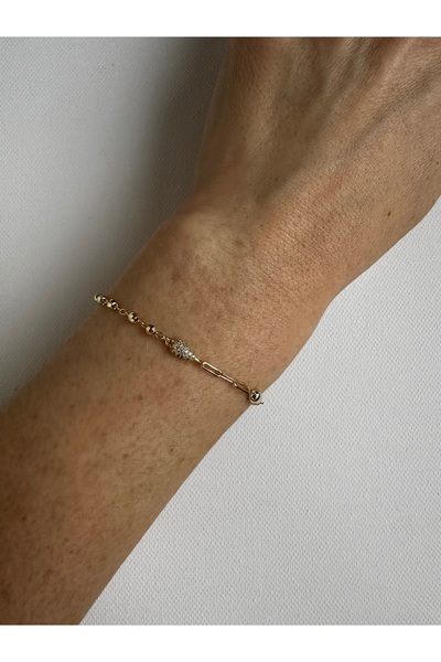 Lika gold mini taşlı künye bileklik