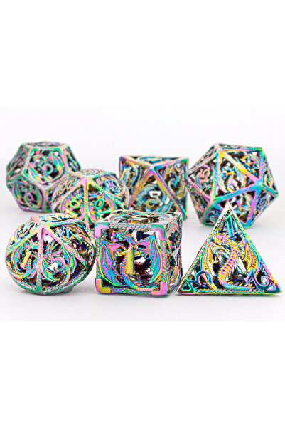 Choice7 مجموعة نرد DND مكونة من 6 قطع، نرد معدني، نرد Dunge and Drag، هدية، م...