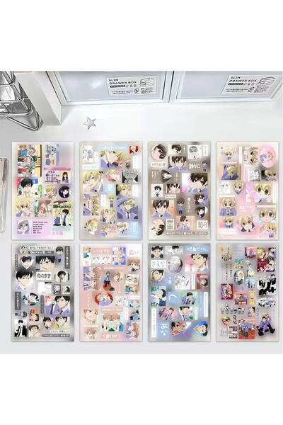 Choice مجموعة من 8 ملصقات، ملصقات شخصيات أنمي ثنائية الأبعاد من مدرسة أوران ا...