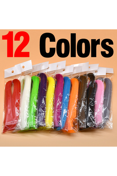Choice Mixed Color 12 Colors 30cm Hard Fiber Streamers for Fly Tying Durable ...