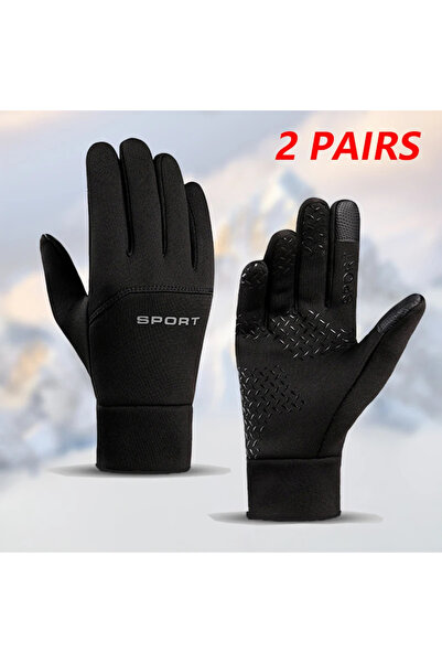 Choice M Black 2Pairs 2Pairs Winter Warm Outdoor Sports Cycling Gloves, Wrist...