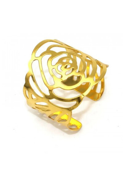 adhoreca Set of 4 Golden Stainless Steel Napkin Rings, 4 cm