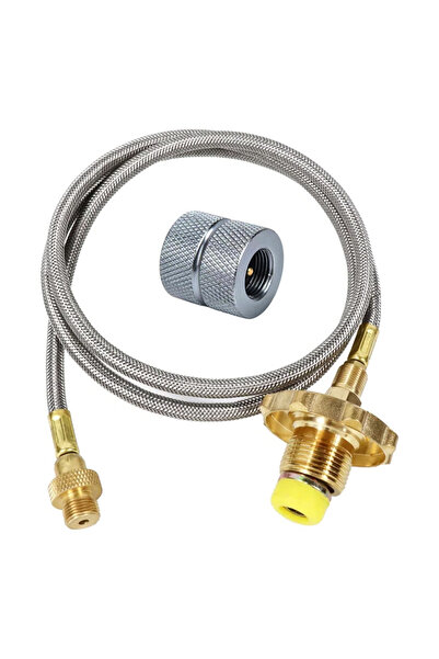 Choice مجموعة 4 محول تعبئة غاز البروبان لموقد غاز التخييم الخارجي، خط توصيل خ...