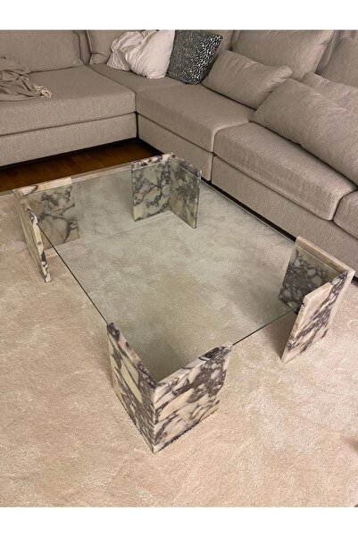 adomarmarblehandmadeandluxury Menekşe Orta Sehpa | Cam Orta Sehpa