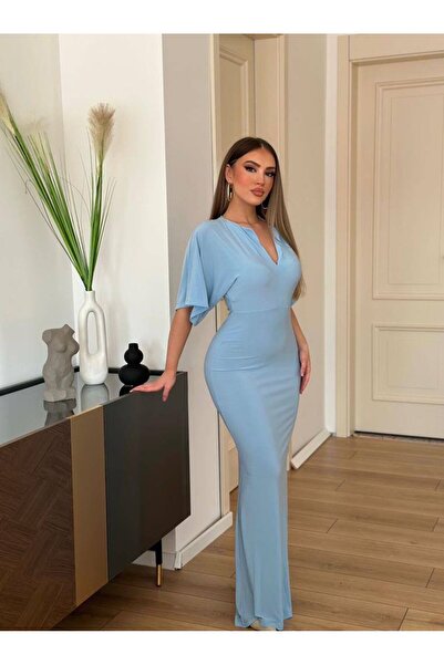 LAST POİNT PARTS Women's Short-Sleeved Sandy Fabric Dress(Original Image)