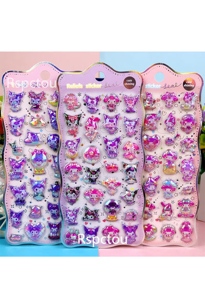 Choice 3 قطع من ملصقات كورومي ميلودي ثلاثية الأبعاد بألوان قوس قزح، زينة كرتو...