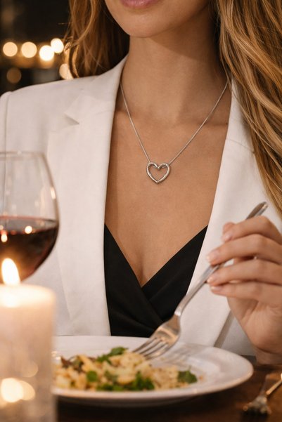 Arvital Women's Heart Necklace Gold – Silver Color Elegant Minimal Necklace Gift for Lover & Special Occasion