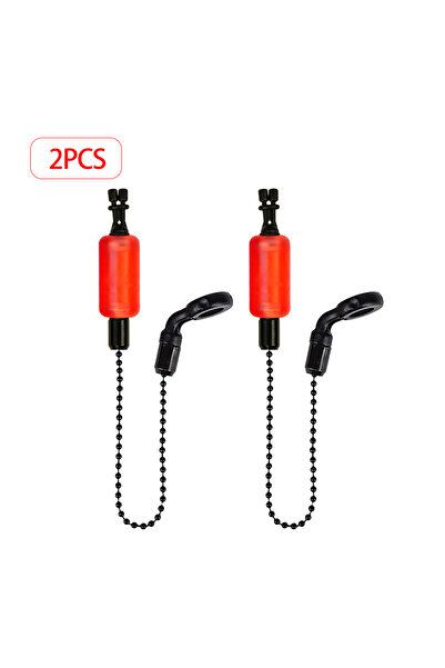 HIRISI Red 2Pcs Fishing Swinger Bite Indicators 6 Colors Sensitive Bite Detec...