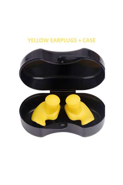 Choice علبة سدادات أذن صفراء - سدادات أذن سيليكون للسباحة - مشبك أنف - سدادات...
