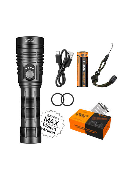 Choice مصباح يدوي G40 MAX بقوة 3780 لومن، قابل لإعادة الشحن، بقوة 2000 لومن، ...