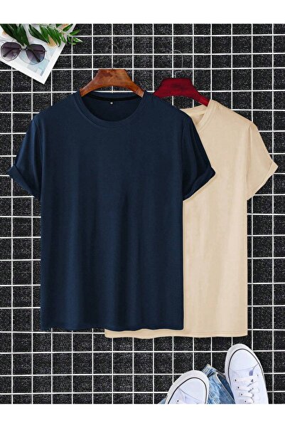 EYAX MODA Pachet de 2 tricouri oversize pentru bărbați