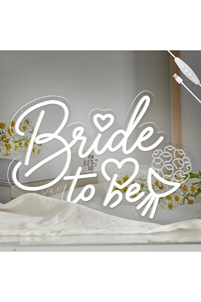 Slasa لافتة نيون "عروس المستقبل" 43×29 سم، إضاءة LED بيضاء، ديكور لحفل توديع ...