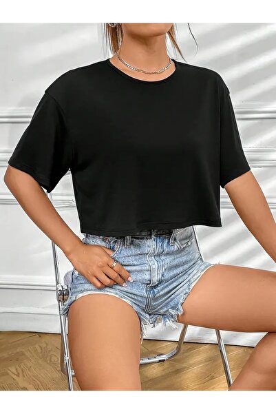 EYAX MODA Tricou Crop oversize