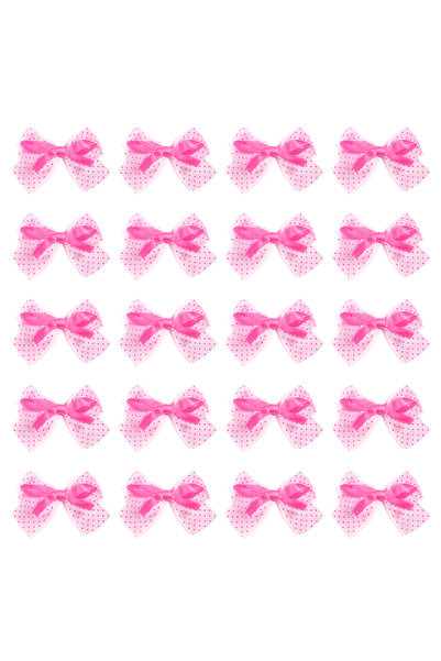 Choice As picture Pink 20pcs/lot Polyester Printed Dot Satin Ribbon Bows Colo...