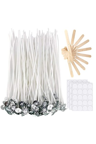 Choice A 100Pcs 15cm Candle Wicks Cotton Wicks with 30 Stickers & 10 Centerin...