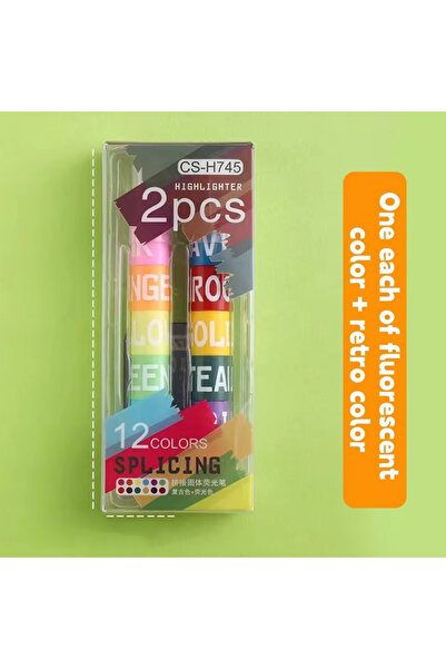 Choice 12 Colours 12 Colour Set Splicing Solid Highlighters Multi Colour Pens...