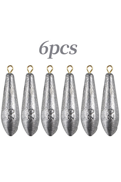 Choice 20 غرام - 0.71 أونصة، 6 قطع من أوزان الصيد مع حلقات، ثقل رصاصي على شكل...