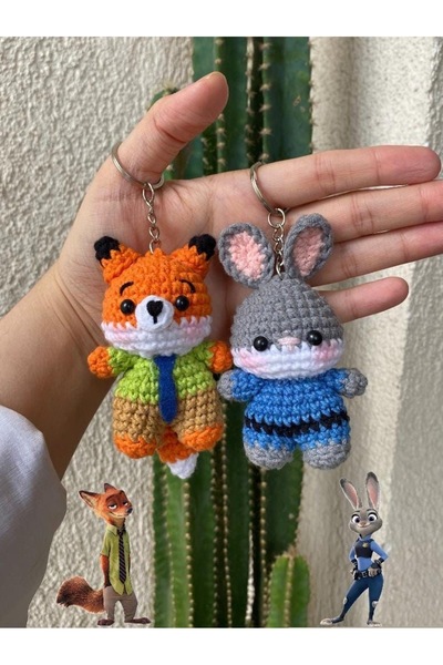 ayta kids clothing toys Amigurumi el örgüsü judy ve nick ikili set anahtarlık...