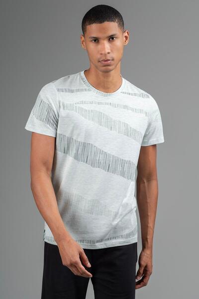 MARATON Regular Men's Crew Neck Light Green Melange T-Shirt