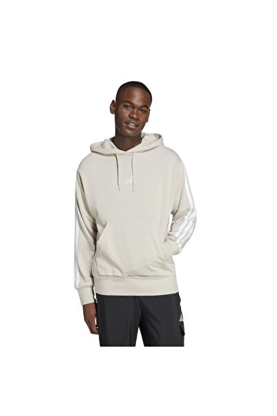 adidas Ανδρικό φούτερ 3 Stripes Ft σε μπεζ χρώμα με κουκούλα