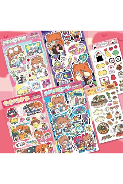 Choice5 جميع القطع الست، ملصقات فتاة كورية لطيفة، ملصقات طعام سوشي بينتو، ملص...