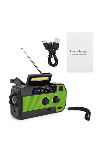 Choice راديو طوارئ أسود يعمل باليد، يعمل بالطاقة الشمسية، راديو محمول للاستخد...