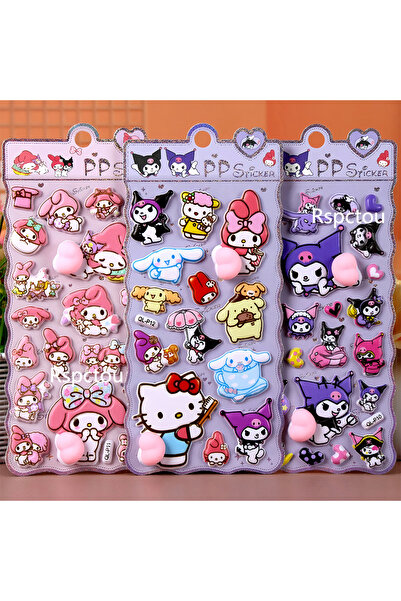 Choice 3 قطع من ملصقات سانريو كورومي ميلودي ذات الأرداف السعيدة، ملصقات كرتون...