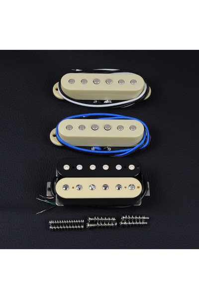 Choice1 Cream and Zebra Set FLEOR HSS Alnico 5 Guitar kups Set Humbucker + Si...