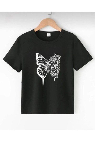 EYAX MODA TRICOU CU IMPRIMEU FLUTURI PENTRU FETE/BAIEȚI