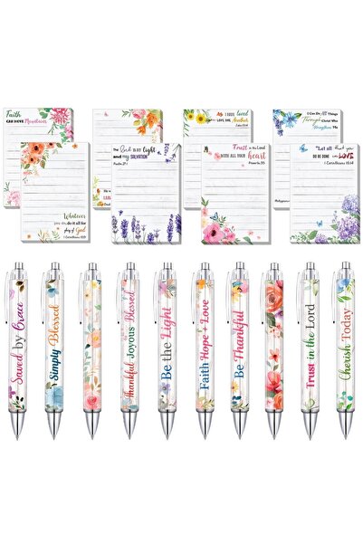 Choice 18pcs 18 Pcs Christian Gift Set, Ballpoint pen and Stickers, Floral De...