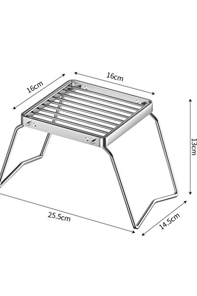 Choice مجموعة رفوف شواء صغيرة قابلة للطي محمولة للتخييم باللون الأبيض، حامل أ...