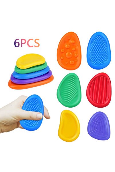 Choice1 ٦ قطع من أحجار التململ الحسية، ٦/٨ أحجار ذو ملمس بارز لتخفيف التوتر ا...