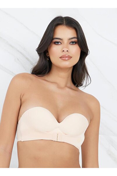 Stylish Padded Wireless Push-Up Bra with Front Hook