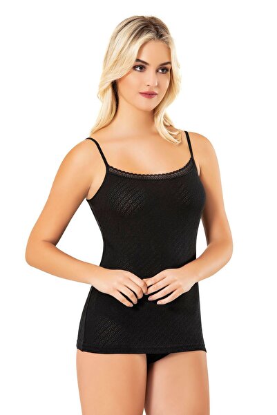 Arseno Γυναικείο Ριμπλάκι με Δαντέλα και Λεπτές Τιράντες Μαύρο 6 ΤΕΜΑΧΙΑ - Μα...