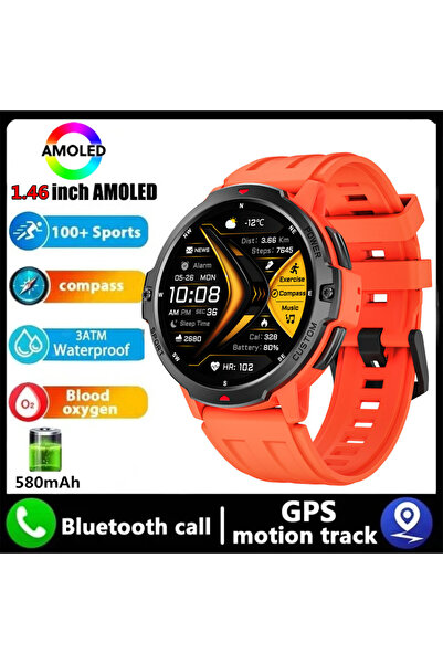 Choice Red 2025 NEW GPS Smart Watch 1.46'' AMOLED Display Built-in Compass Ba...