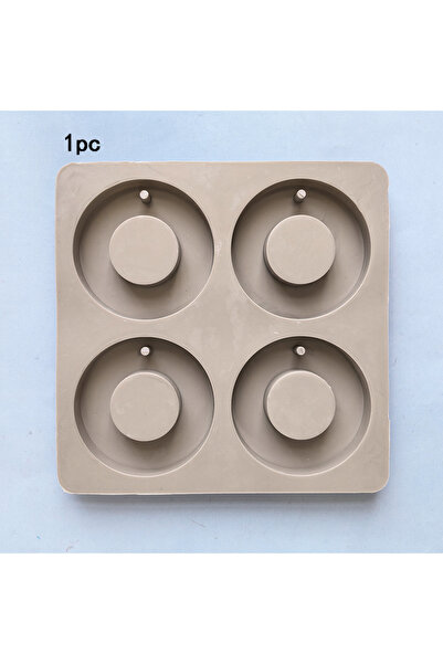 Choice قالب سيليكون رمادي اللون، قطعة واحدة، 4 حجرات، صابون عطري، شمع منزلي ا...