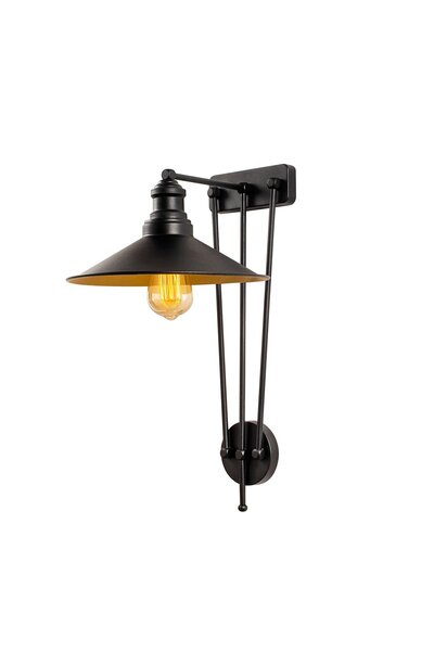 AmberLED Stylish Tufted Black Sconce Wall Lamp E27 Compatible 28X34X53 cm Bed...