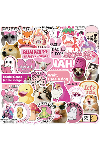 Choice ٥٠ قطعة من ملصقات الجرافيتي الوردية المرحة، كتيبات رائعة، مواد، حافظات...